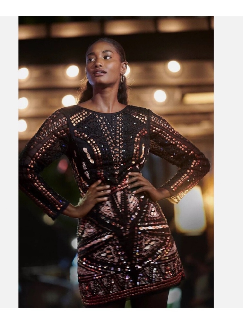 Anthropologie Let Me Be Beaded Mini Dress